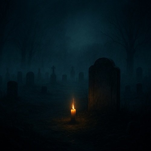 Horrorgeschichten Grablicht auf Friedhof